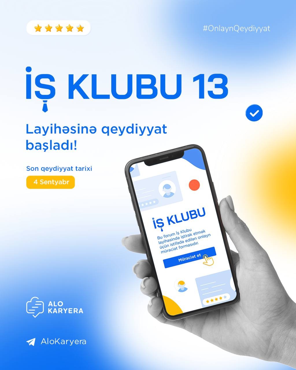 is-klubu-13-layihesine-qeydiyyat-basladi